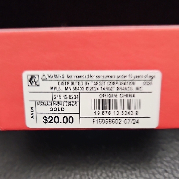 A New Day Gold Necklace with Heart and R Square Charm - Picture 3 of 3